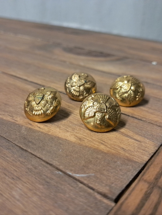 None Other - Antique Brass United States Military Uniform Buttons (Lot Of 4)
